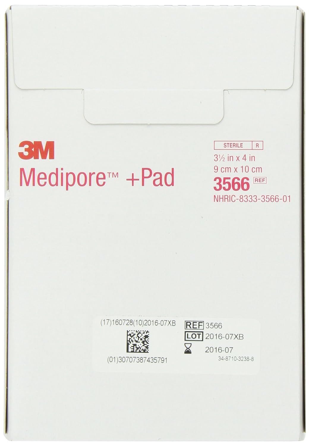 3M™ Medipore™ +Pad Sterile Porous Adhesive Dressing; 3.5" x 4" (8 cm x 10 cm)