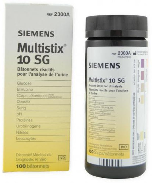 Siemens® Urinalysis Reagent Urine Test Strips; Multistix 10 SG - 10 Parameters