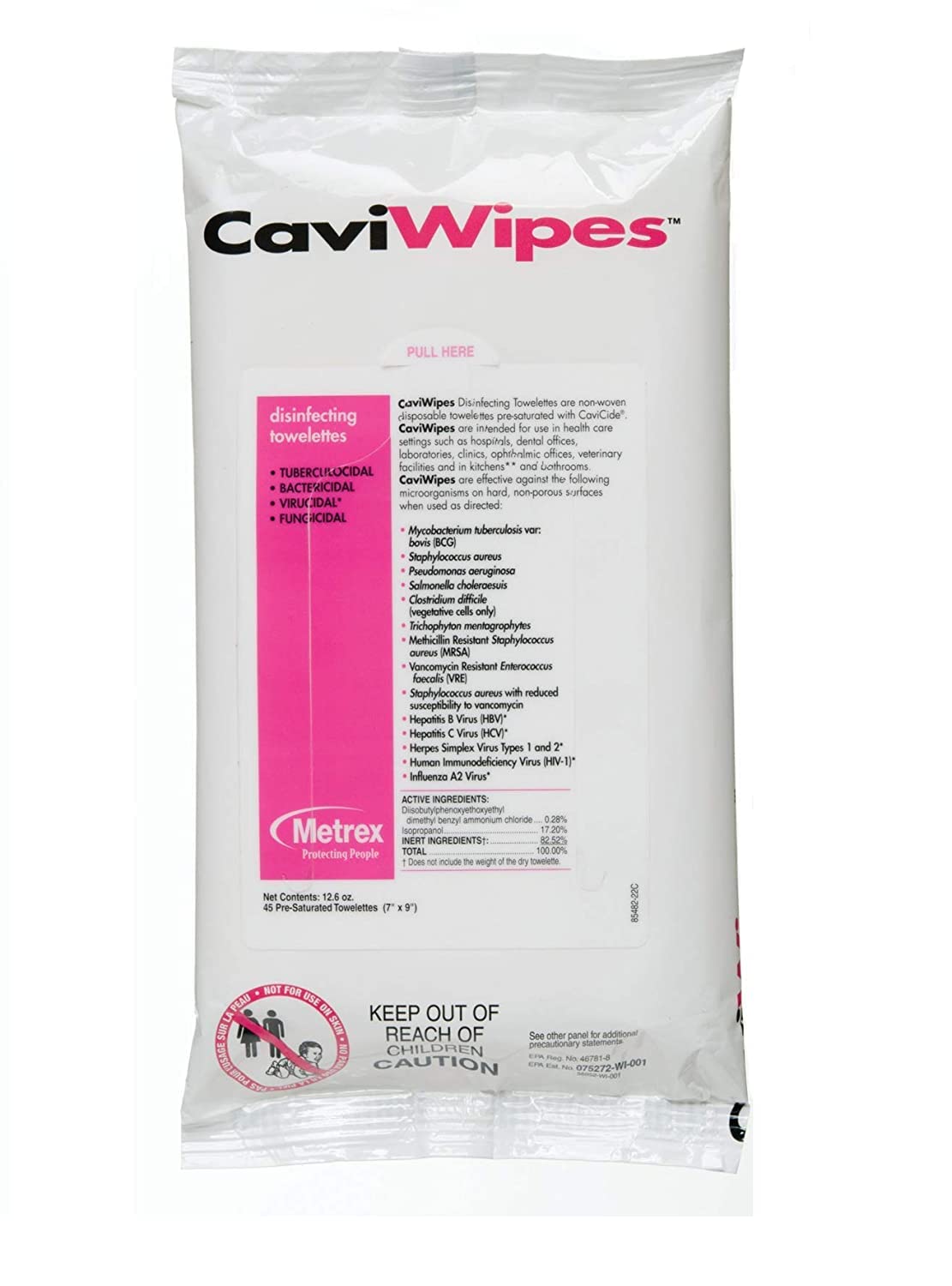CaviWipes™ Bleach Disinfectant Wipe; 7" x 9" (18 cm x 23 cm)