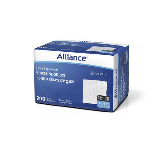 Alliance™ Non-Sterile Woven Gauze Sponge; 8-Ply, 4" x 4" (10 cm x 10 cm)
