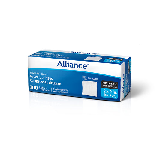 Alliance™ Non-Sterile Woven Gauze Sponge; 8-Ply, 2" x 2" (5 cm x 5 cm)