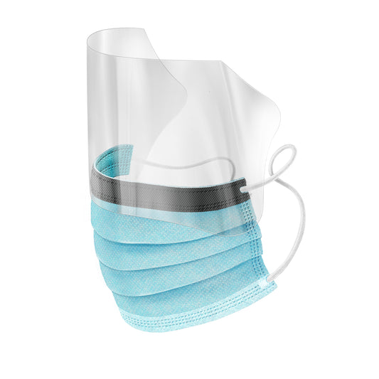 Medline ASTM Level 2 Ear Loops Face Mask with Face Shield