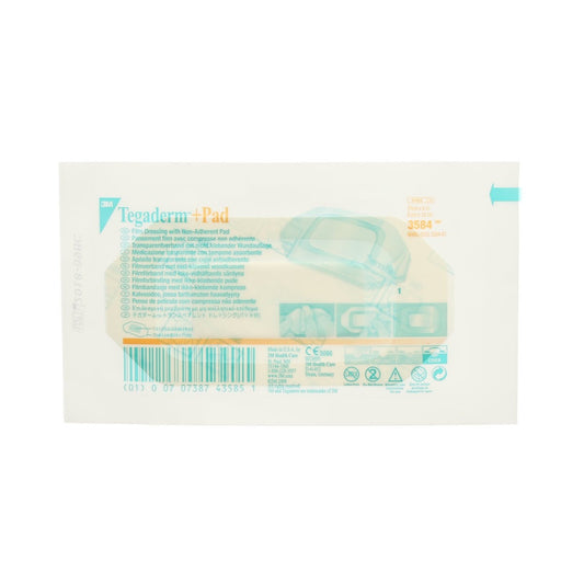 3M® Tegaderm™ + Pad Transparent Dressing with Absorbent Pad; 2.375" x 4" (6 cm x 10 cm)