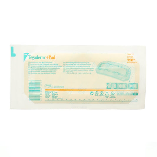 3M® Tegaderm™ + Pad Transparent Dressing with Absorbent Pad; 3.5" x 10" (9 cm x 25 cm)