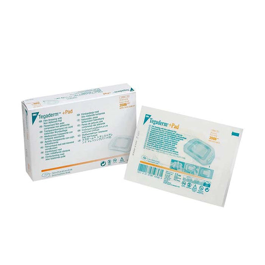 3M® Tegaderm™ + Pad Transparent Dressing with Absorbent Pad; 3.5" x 4" (9 cm x 10 cm)