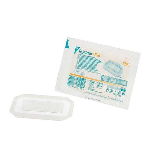 3M® Tegaderm™ + Pad Transparent Dressing with Absorbent Pad; 3.5" x 6" (9 cm x 15 cm)