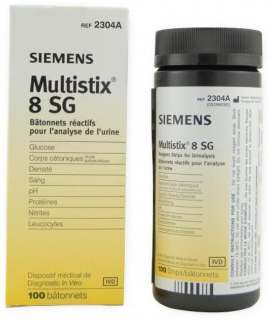 Siemens® Urinalysis Reagent Urine Test Strips; Multistix 8 SG - 8 Parameters