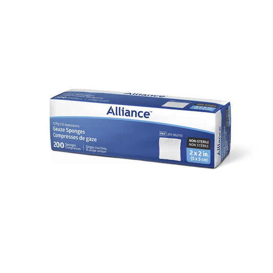 Alliance™ Non-Sterile Non-Woven Sponge, 4-Ply; 2" x 2" (5 cm x 5 cm)