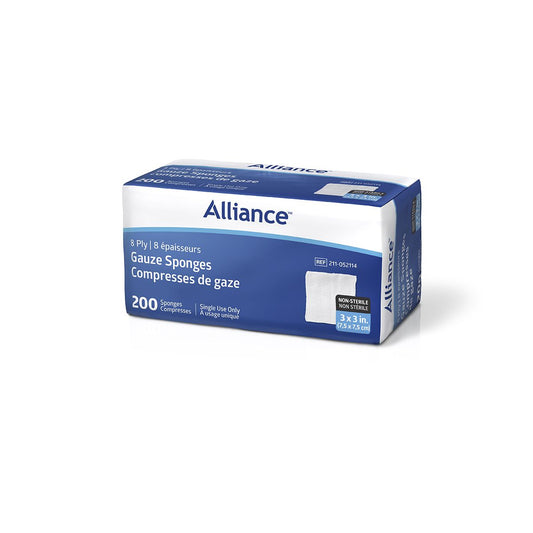 Alliance™ Non-Sterile Woven Gauze Sponge; 12-Ply, 3" x 3" (7.6 cm x 7.6 cm)
