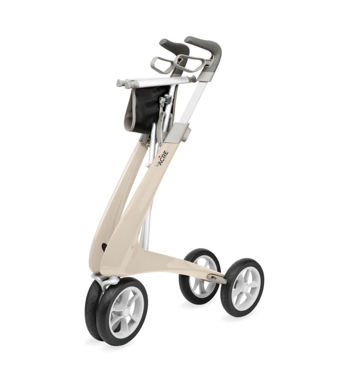 byACRE Carbon Fiber Rollator - White, Compact