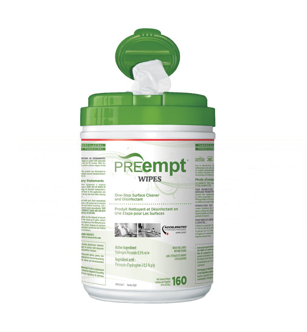 PREempt™ Virox Disinfectant Wipe; 6" x 7" (15 cm x 18 cm), 160/Canister