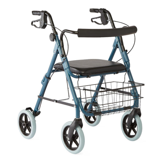 Medline Deluxe Rollator with 8" Wheels - Blue
