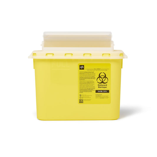 Biohazard Sharps Container; 5.4 qt, Yellow