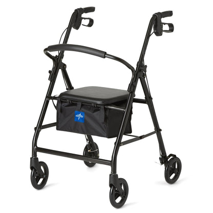 Medline Basic Rollator - Black, 6" Wheels