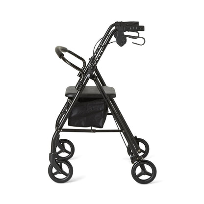 Medline Basic Rollator - Black, 6" Wheels