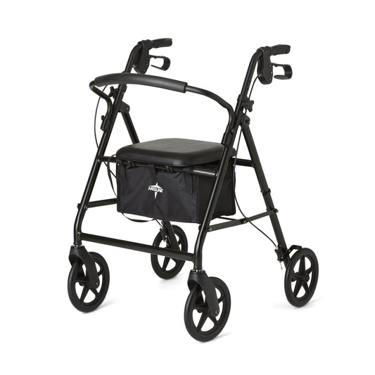 Medline Basic Rollator - Black, 8" Wheels