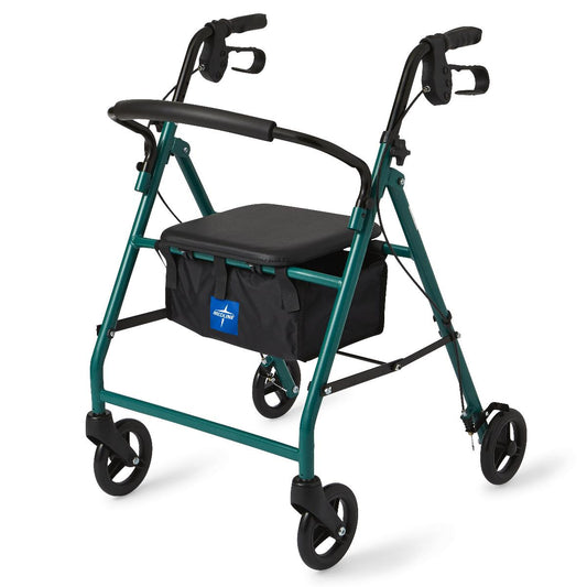 Medline Basic Rollator - Green, 6" Wheels