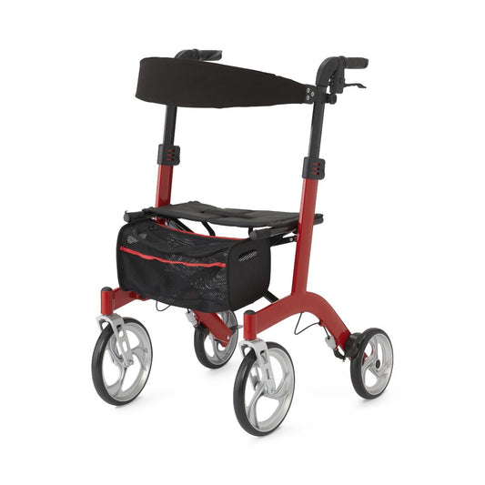 Medline European-Style Aluminum Rollator - Red