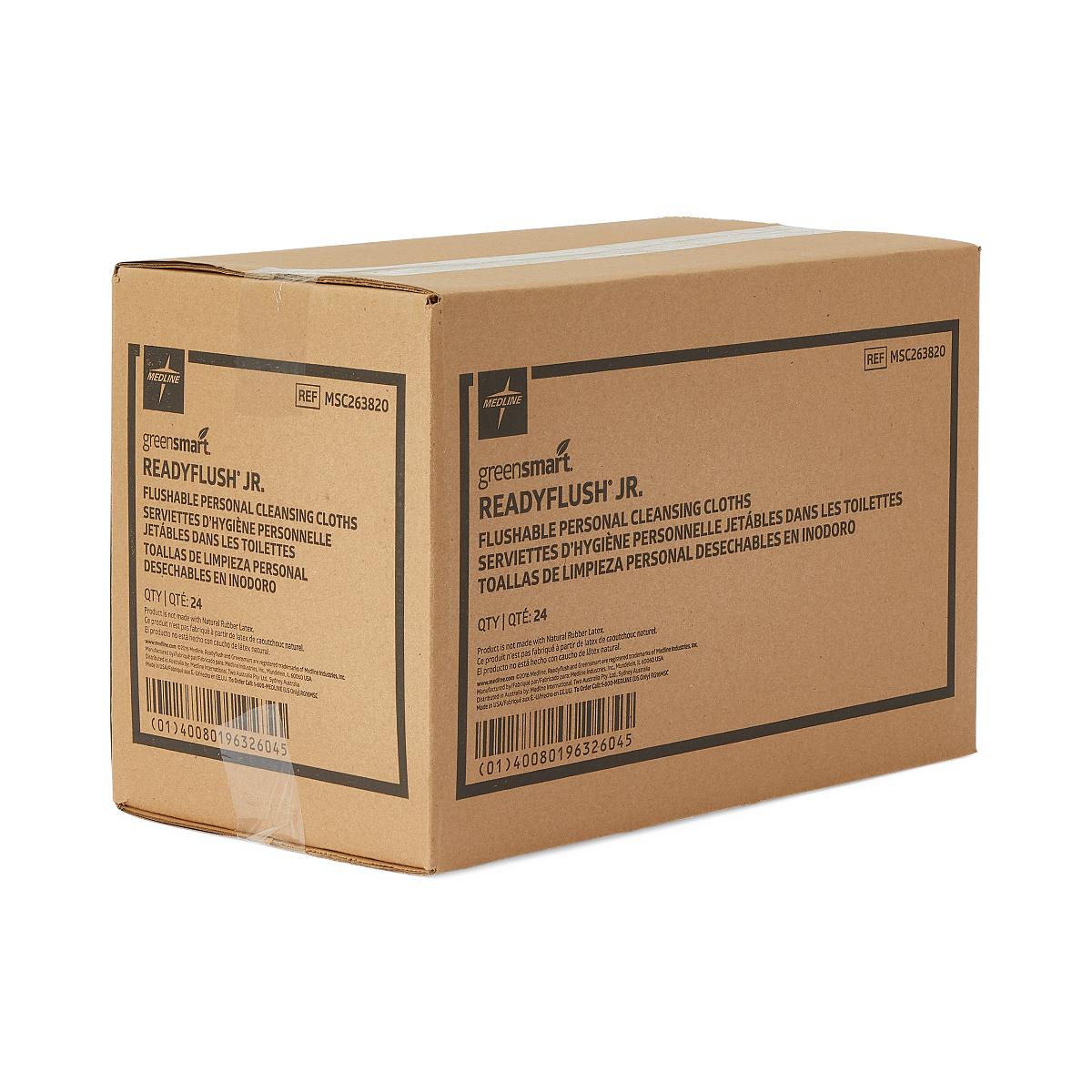 Medline ReadyFlush Biodegradable Flushable Wipes, 7" x 8"
