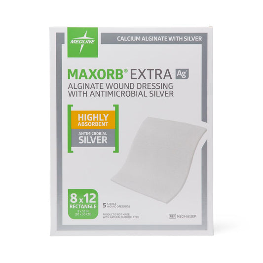 Medline Maxorb® Extra Ag Silver Alginate Dressing; 1" x 12" (2.5 cm x 30 cm)