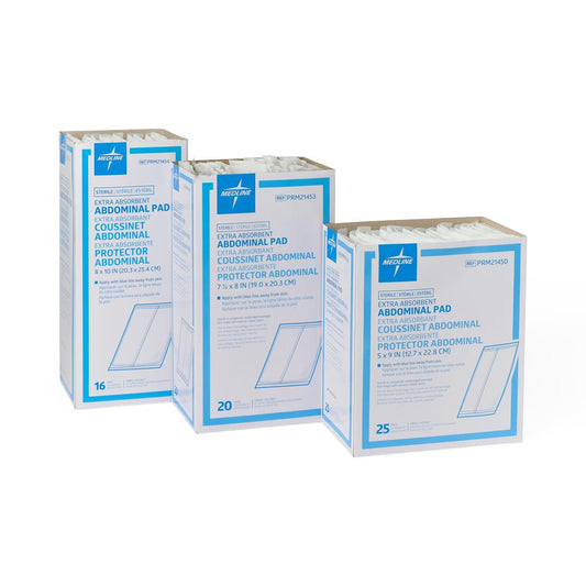 Medline Abdominal Pad; 5" x 9" (13 cm x 23 cm), Sterile