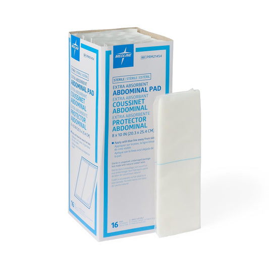 Medline Abdominal Pad; 8" x 10" (20 cm x 25.5 cm), Sterile
