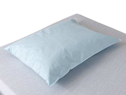 Medline Single-Use Tissue/Poly Pillowcase; 21" x 30" (53 cm x 76 cm), Blue