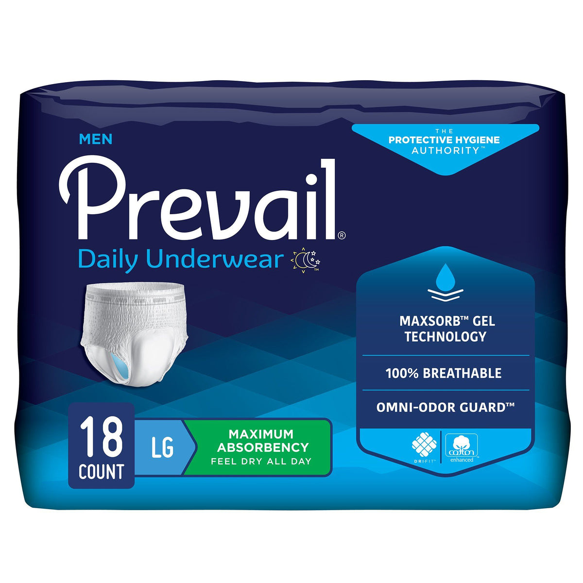 Prevail® Maximum-Absorbency Incontinence Underwear for Men