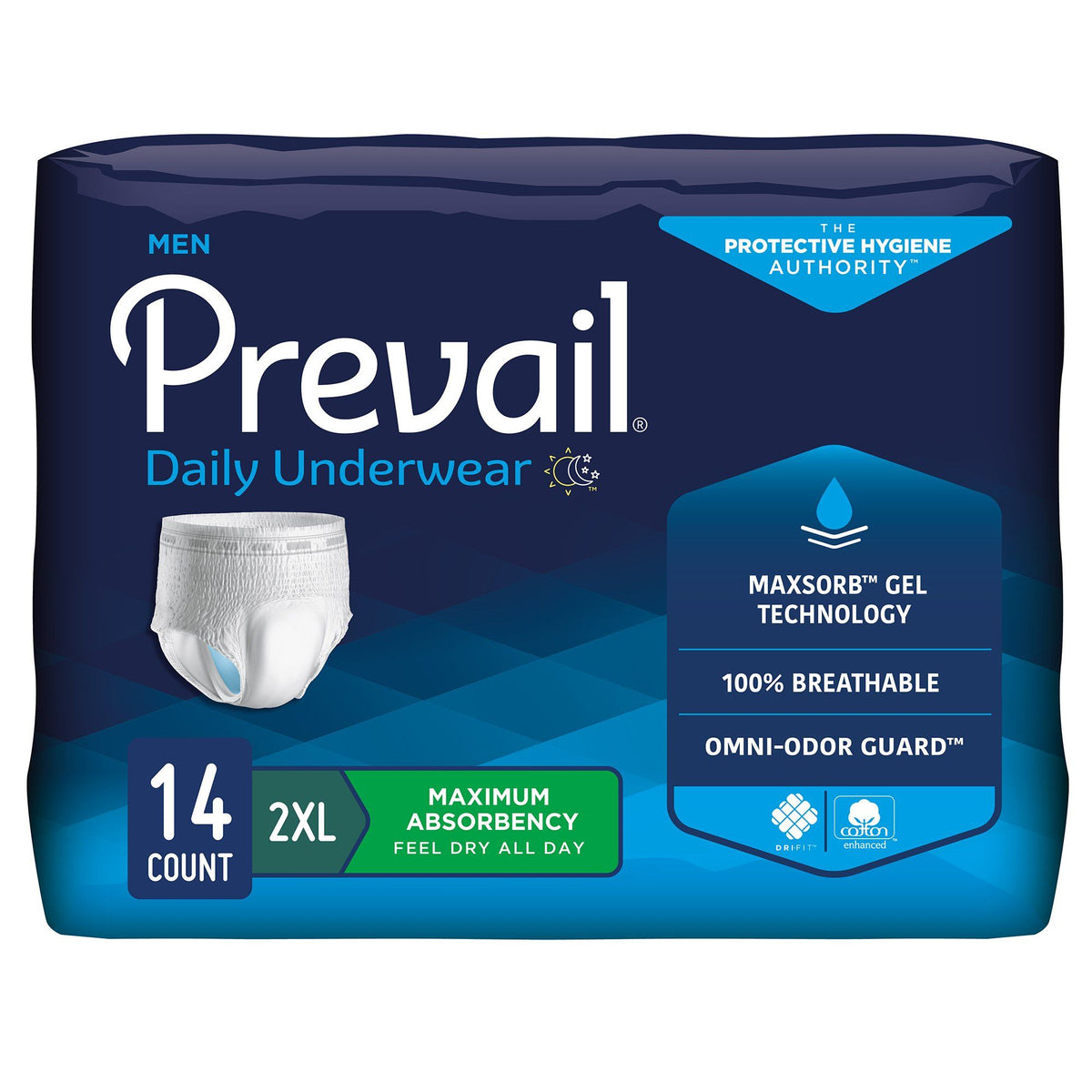 Prevail® Maximum-Absorbency Incontinence Underwear for Men