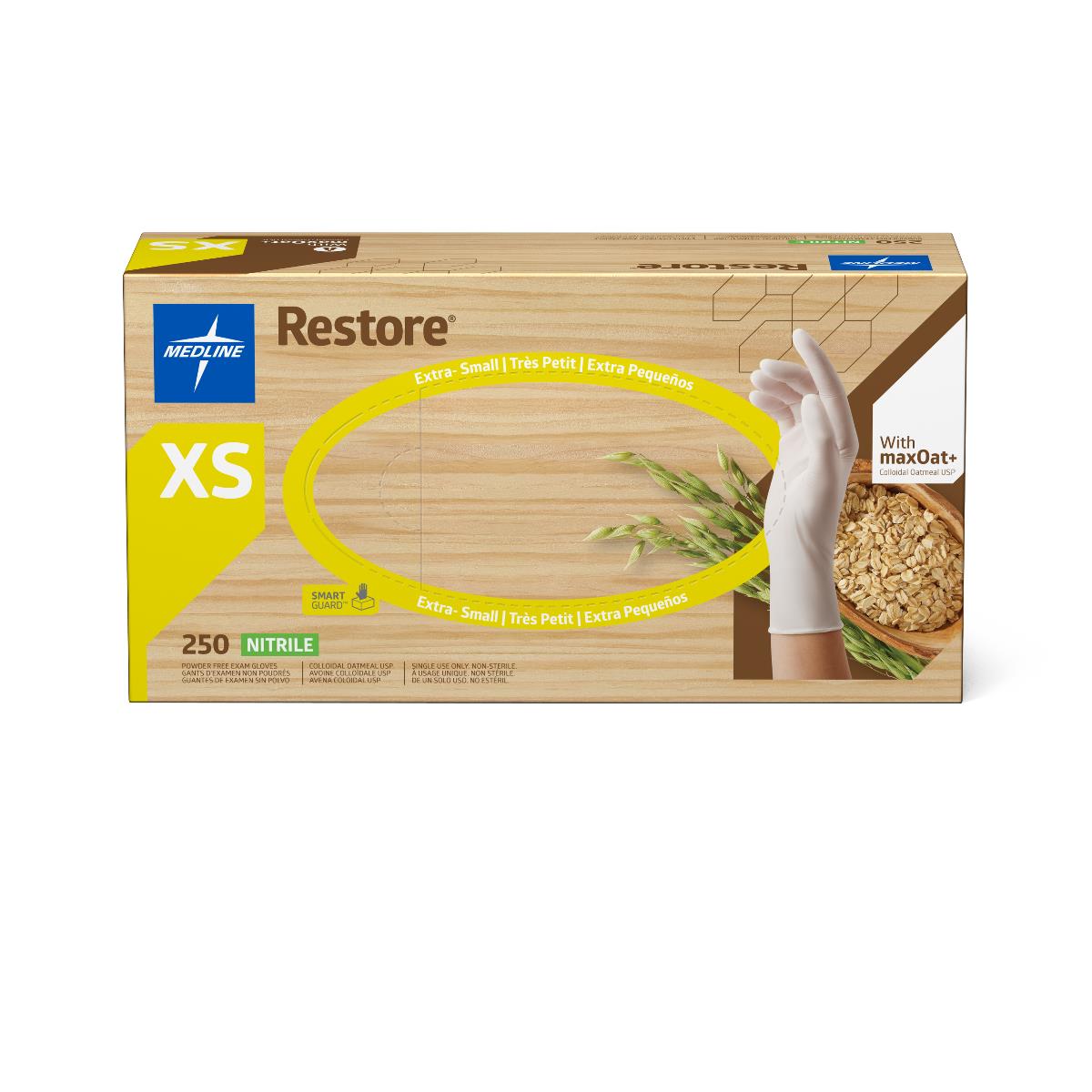 Restore® Nitrile Glove with Oatmeal, White