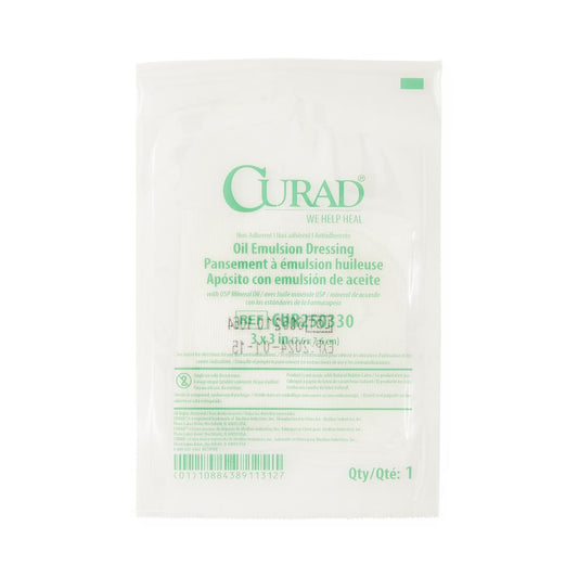 CURAD® Non-Adherent Oil Emulsion Dressing; 3" x 3" (7.5 cm x 7.5 cm)