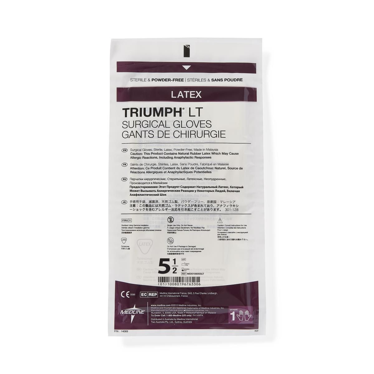 Triumph® LT Sterile Latex Surgical Glove, Beige