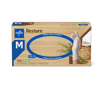 Restore® Nitrile Glove with Oatmeal, White