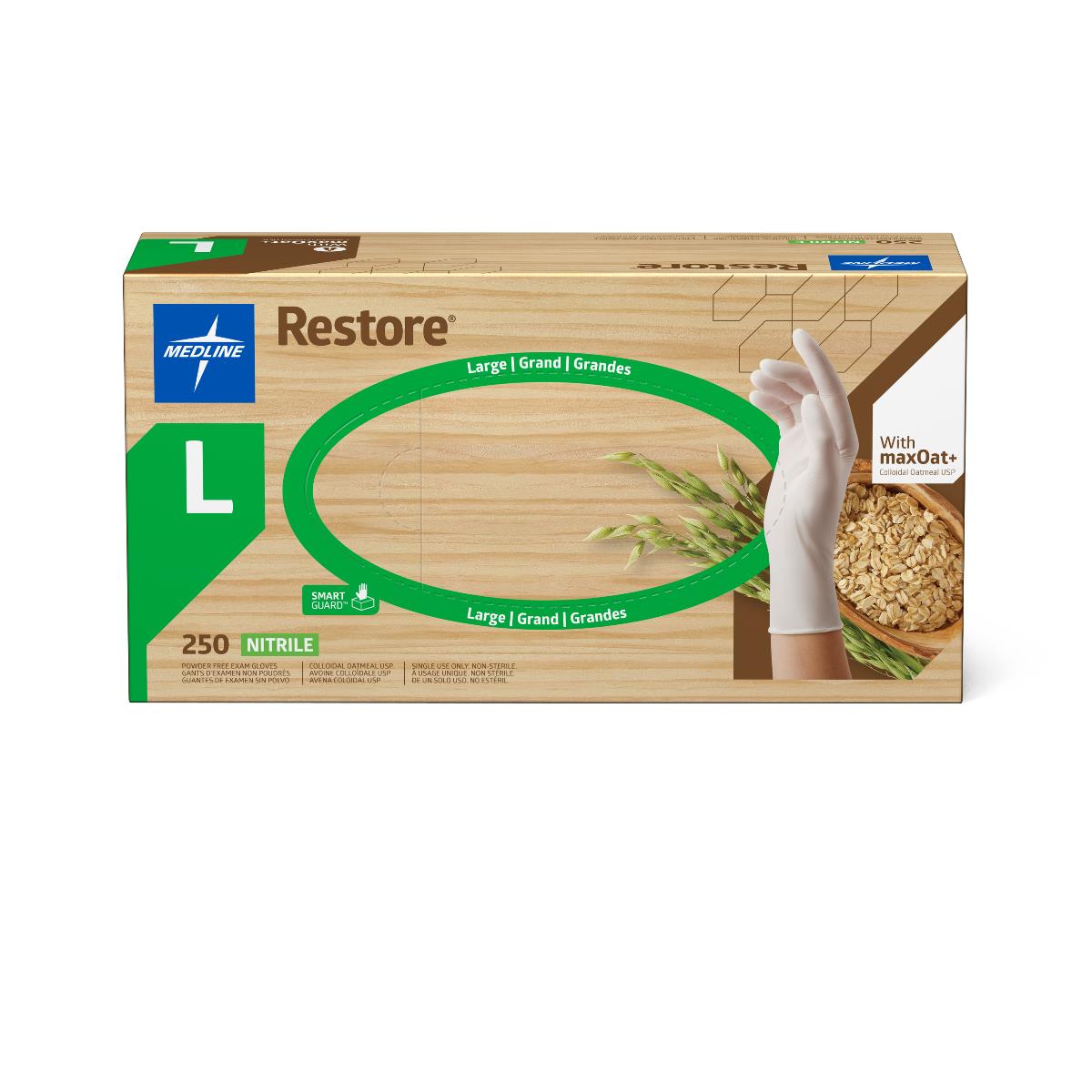 Restore® Nitrile Glove with Oatmeal, White